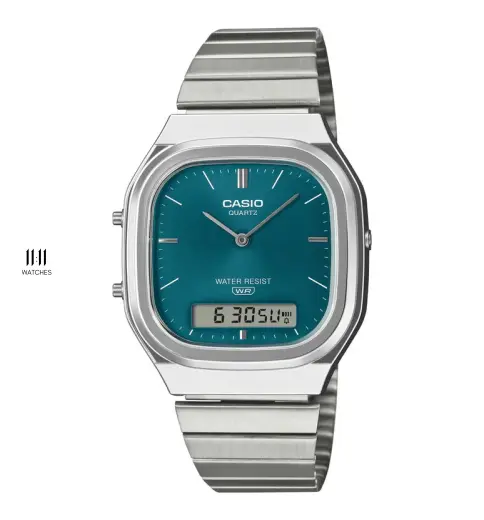Casio AQ-240E-3ADF &ndash; Đồng Hồ Vintage Dual Time Ch&iacute;nh H&atilde;ng