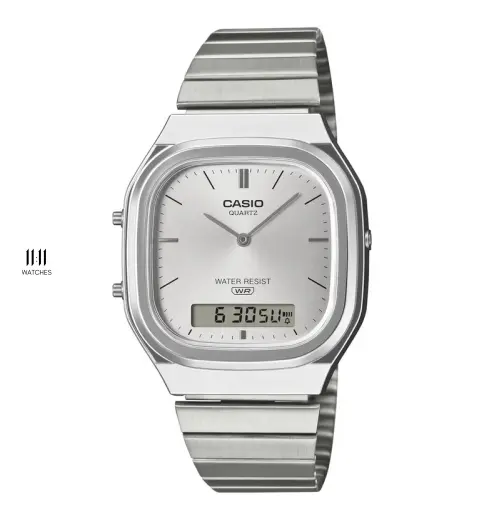 Casio AQ-240E-7ADF &ndash; Đồng Hồ Vintage Dual Time Ch&iacute;nh H&atilde;ng