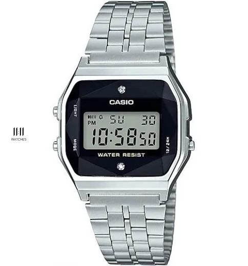 [Đồng hồ Unisex CASIO] A159 silver diamond